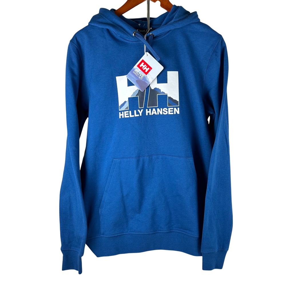 Helly Hansen Mens Nord Graphic Pull Over Hoodie Blue Deep Fjord 62